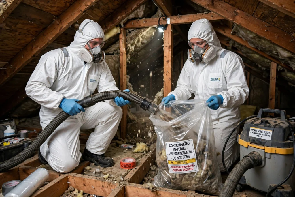 Attic insulation removal service